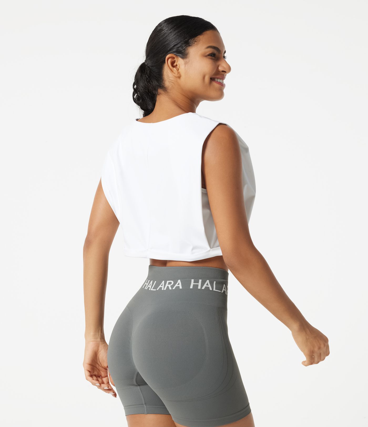 SoftlyZero™ Airy V Neck Rolled Hem Cool Touch Cropped Yoga Tank Top-UPF50+