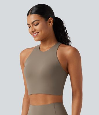 Lauf-Sport-BH mit niedrigem Support, Rundhalsausschnitt, Cut-Outs und InstantCool - schnelltrocknend, UPF50+ Lauf-Sport-BH mit niedrigem Support, Rundhalsausschnitt, Cut-Outs und InstantCool - schnelltrocknend, UPF50+