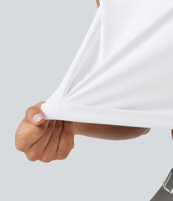 SoftlyZero™ Airy V Neck Rolled Hem Cool Touch Cropped Yoga Tank Top-UPF50+