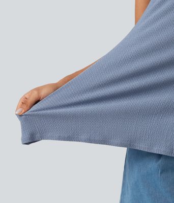 Off Shoulder Short Sleeve Split Hem Casual Top