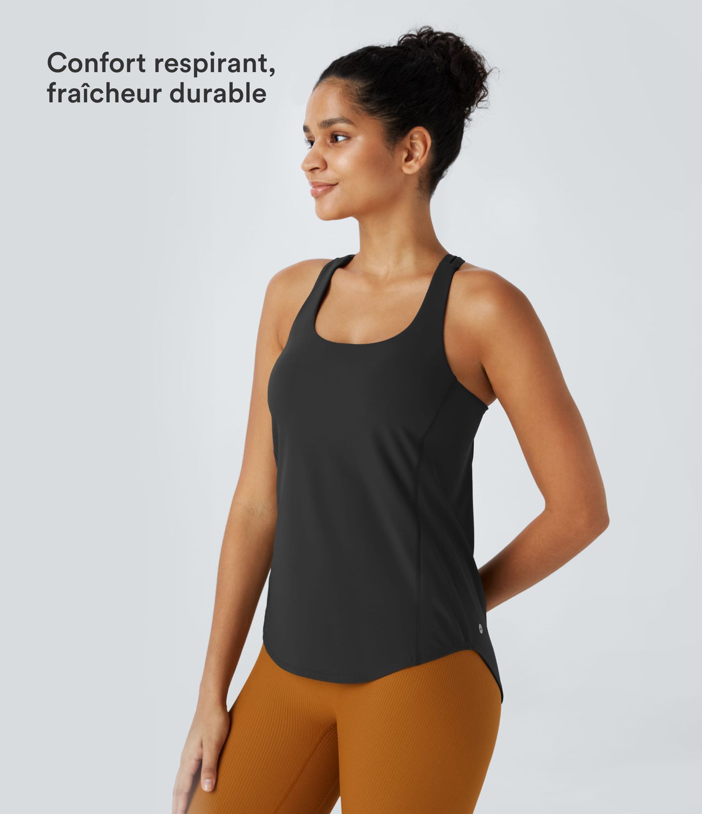 Halara UltraSculpt™ Débardeur De Course à Col en U Dos Nu Ourlet Incurvé Croisé