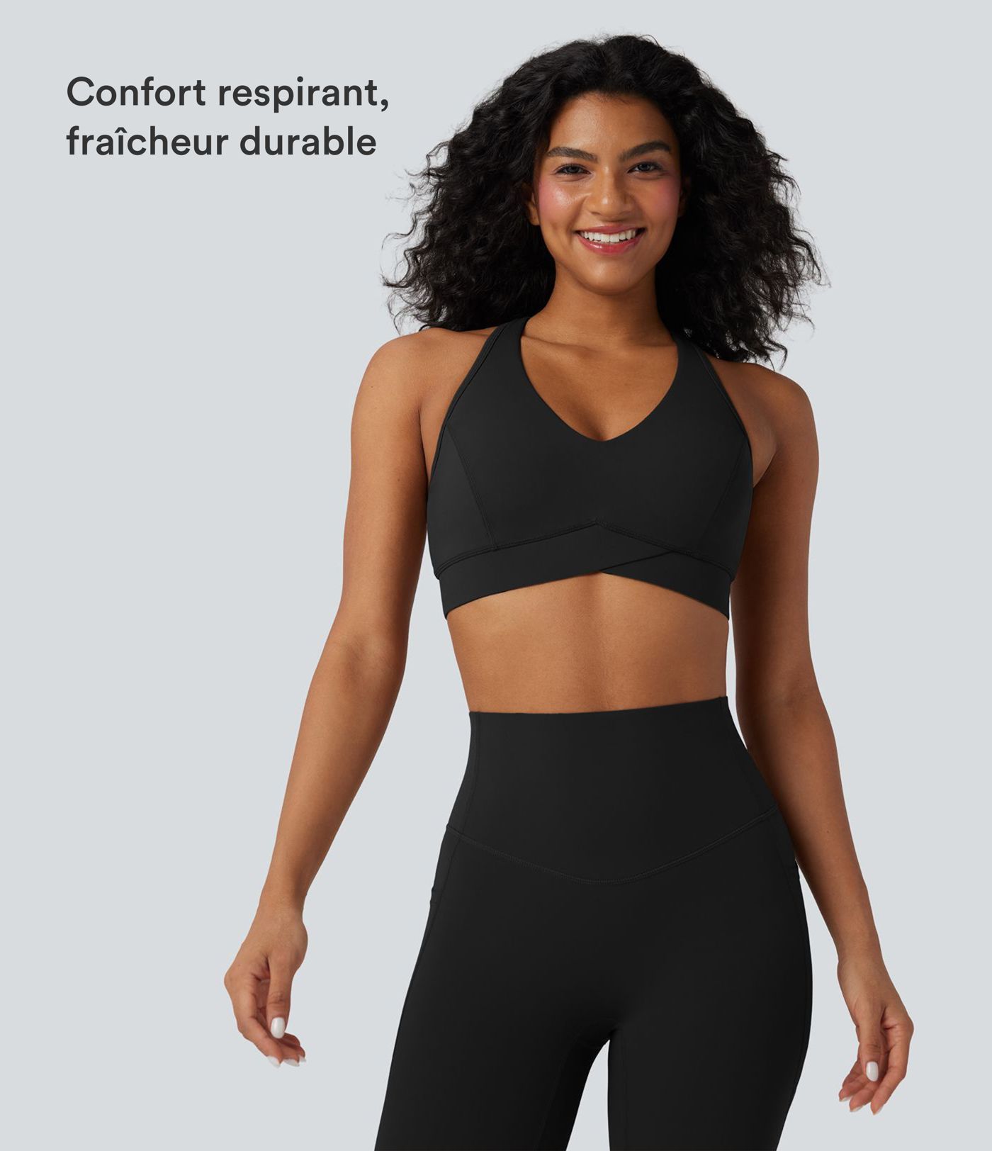 Halara UltraSculpt™ Mittlere Stützfunktion V-Ausschnitt Racerback Trainings-Sport-BH