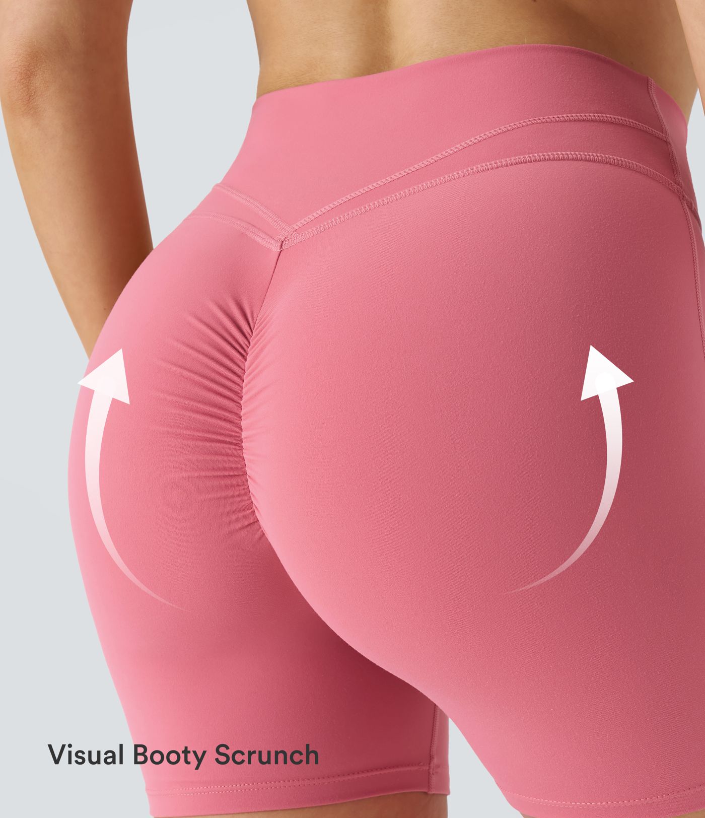 SoftlyZero™ Yüksek Bel Çapraz Büzgülü Yoga Şortu 5''