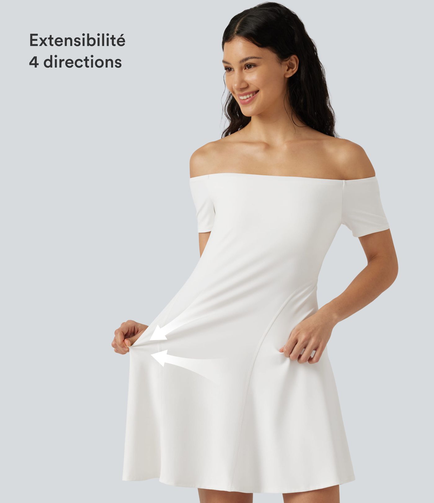 Robe mini SoftlyZero™ Plush épaules dénudées à manches courtes, maintien intégré, bonnets B à E