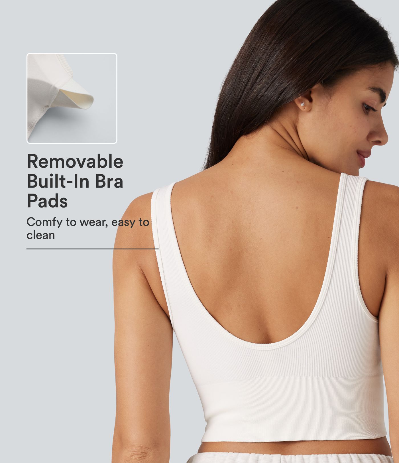 OneForm Seamless Flow Scoop Neck U-back Built-in Bra Casual Tank Top OneForm Seamless Flow Scoop Neck U-back Built-in Bra Casual Tank Top