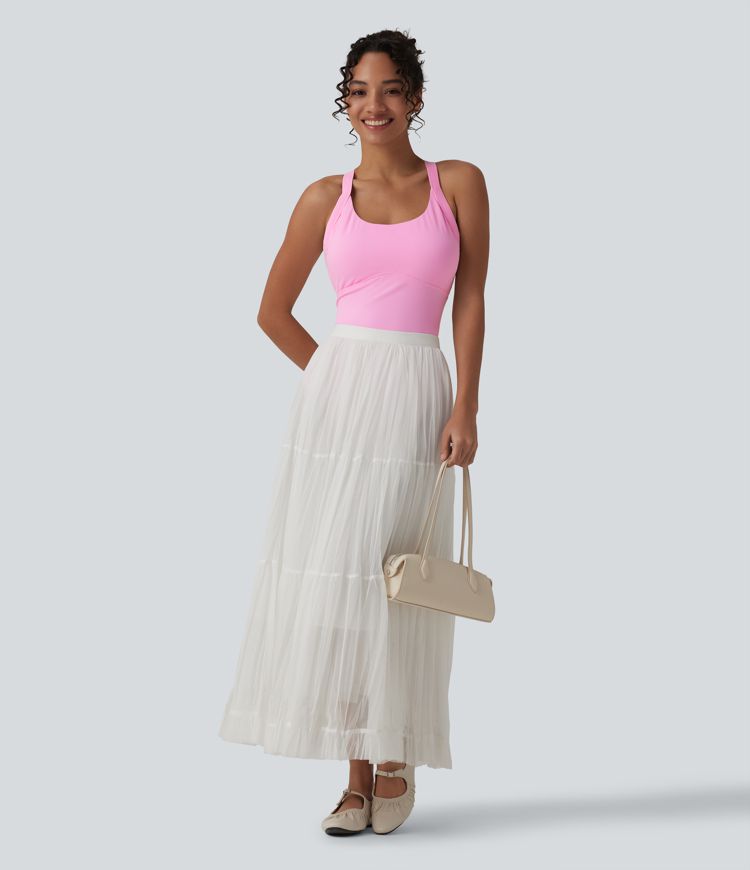 Body SoftlyZero™ Airy col U sans manches dos torsadé ouvert effet frais InstantCool avec boucle réglable et brassière intégrée Body SoftlyZero™ Airy col U sans manches dos torsadé ouvert effet frais InstantCool avec boucle réglable et brassière intégrée