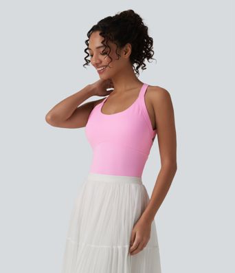 Body SoftlyZero™ Airy col U sans manches dos torsadé ouvert effet frais InstantCool avec boucle réglable et brassière intégrée Body SoftlyZero™ Airy col U sans manches dos torsadé ouvert effet frais InstantCool avec boucle réglable et brassière intégrée