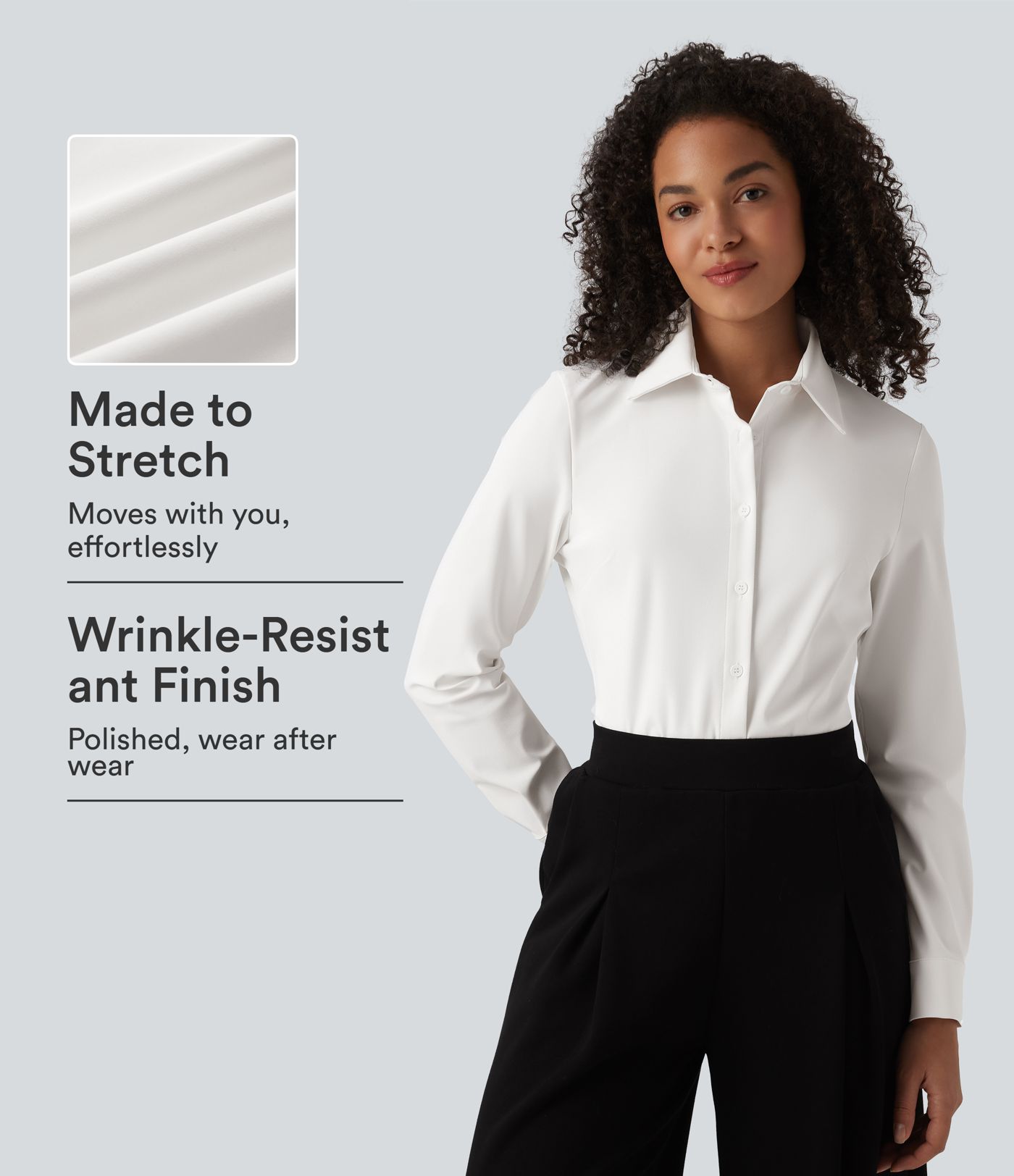 Chemise de travail infroissable à séchage rapide col manches longues Chemise de travail infroissable à séchage rapide col manches longues