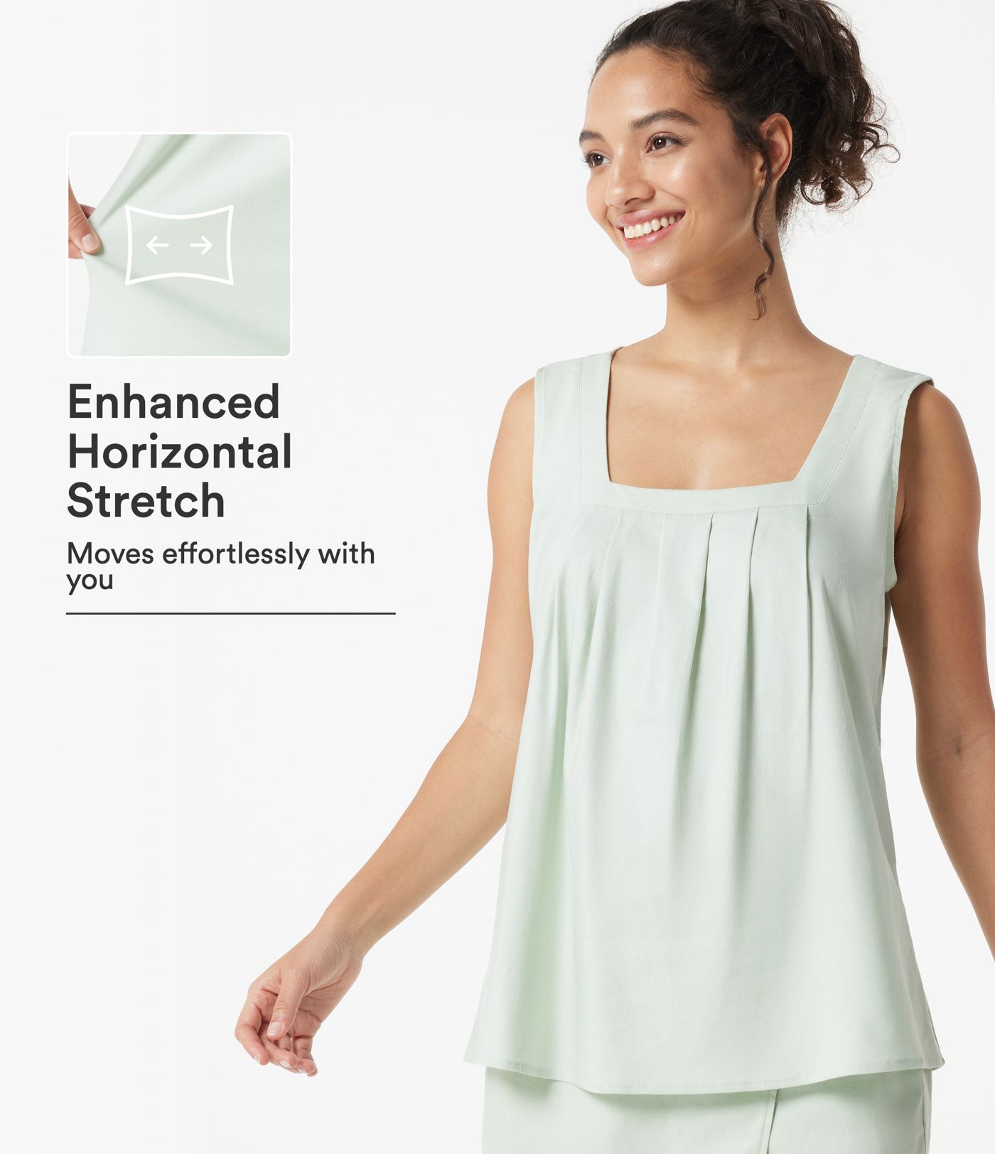 Lässiges Tanktop aus Leinenmischung mit quadratischem Ausschnitt