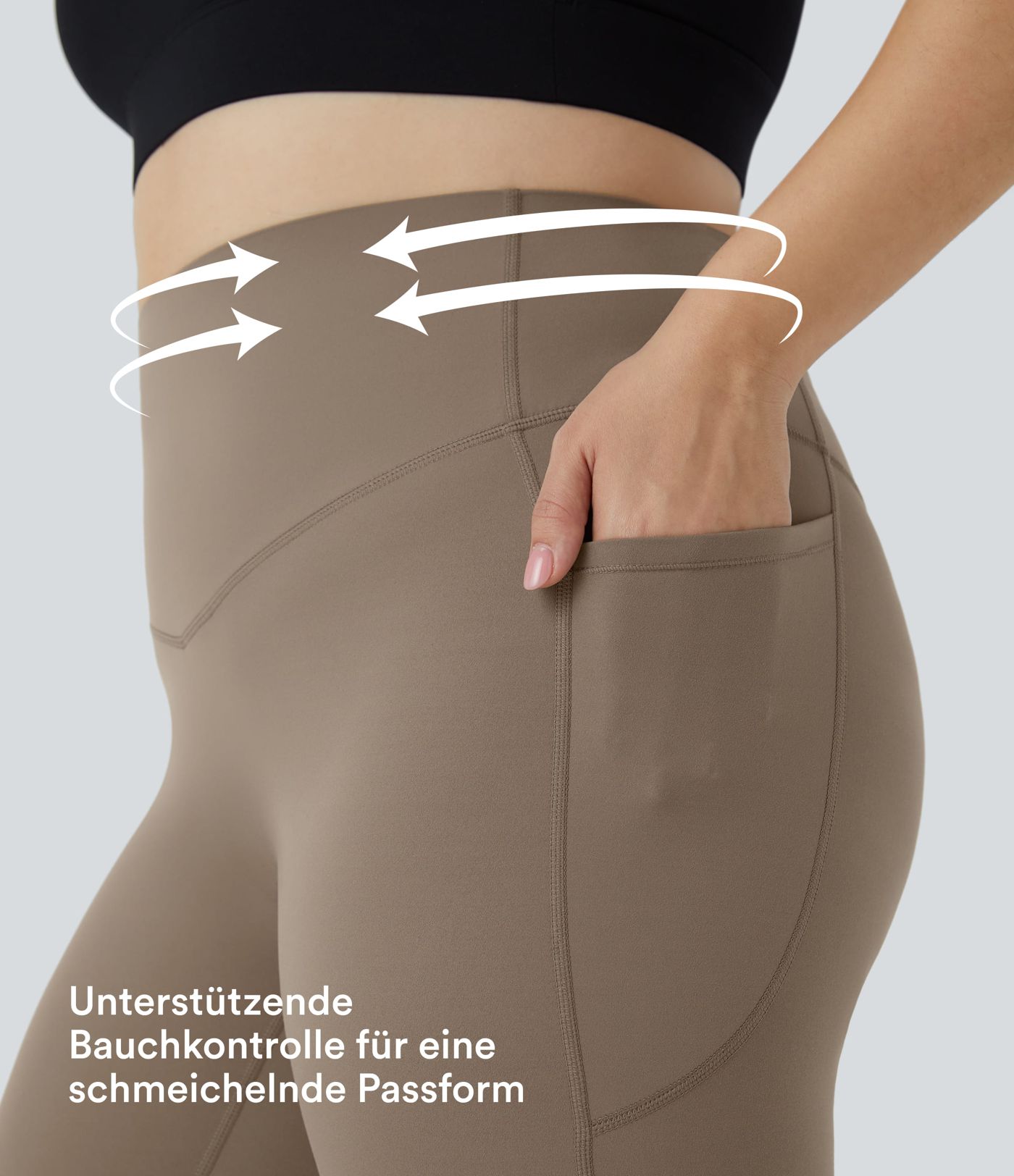 Halara UltraSculpt™ - Formende Workout-Leggings mit hohem Bund, Seitentaschen und Bauchkontrolle - Plus Size