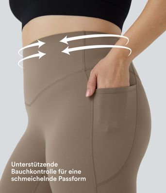 Halara UltraSculpt™ - Formende Workout-Leggings mit hohem Bund, Seitentaschen und Bauchkontrolle - Plus Size