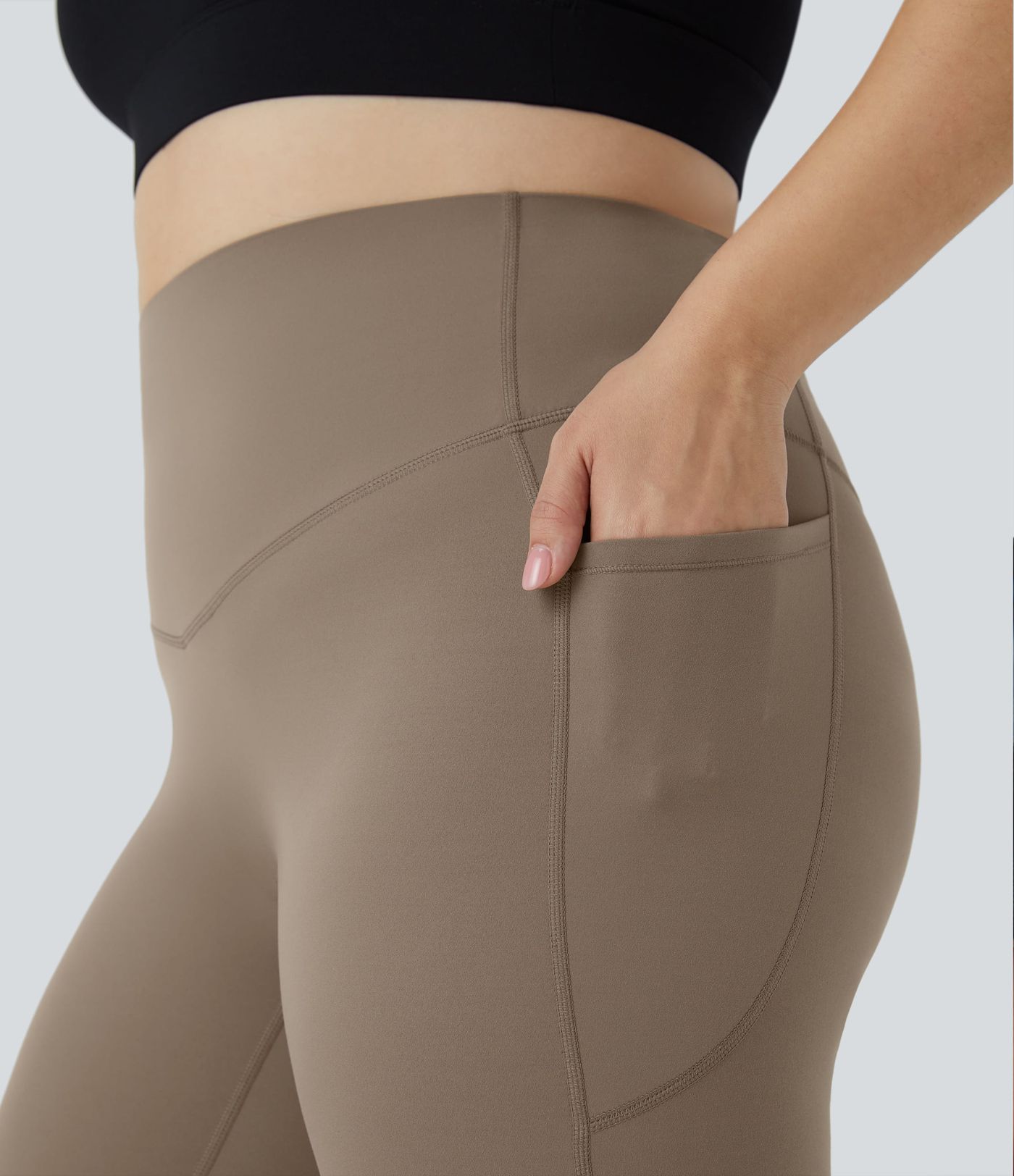 Halara UltraSculpt™ - Formende Workout-Leggings mit hohem Bund, Seitentaschen und Bauchkontrolle - Plus Size