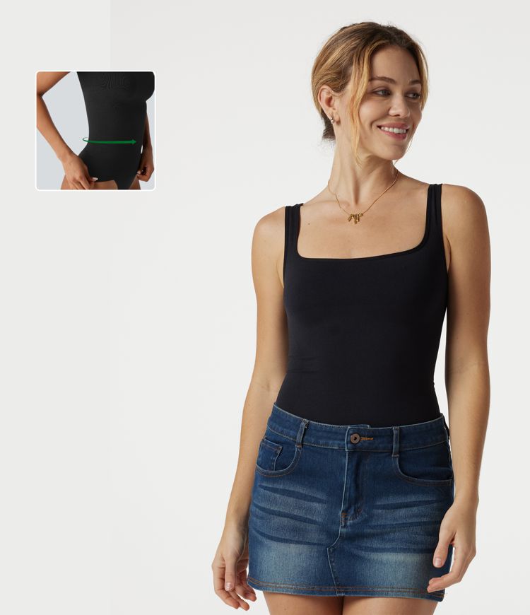 OneForm Seamless Flow Square Neck Lounge Shapewear Tank Top OneForm Seamless Flow Square Neck Lounge Shapewear Tank Top