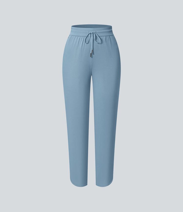 Pantalon de golf fuselé, taille mi-haute, cordon, ourlet courbé, séchage rapide, avec poches—UPF40+ Pantalon de golf fuselé, taille mi-haute, cordon, ourlet courbé, séchage rapide, avec poches—UPF40+