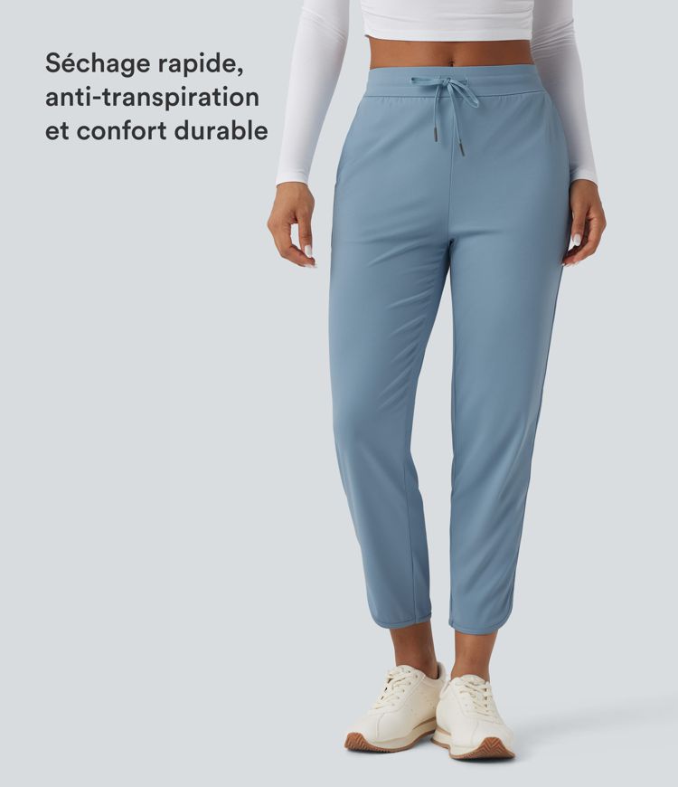 Pantalon de golf fuselé, taille mi-haute, cordon, ourlet courbé, séchage rapide, avec poches—UPF40+ Pantalon de golf fuselé, taille mi-haute, cordon, ourlet courbé, séchage rapide, avec poches—UPF40+
