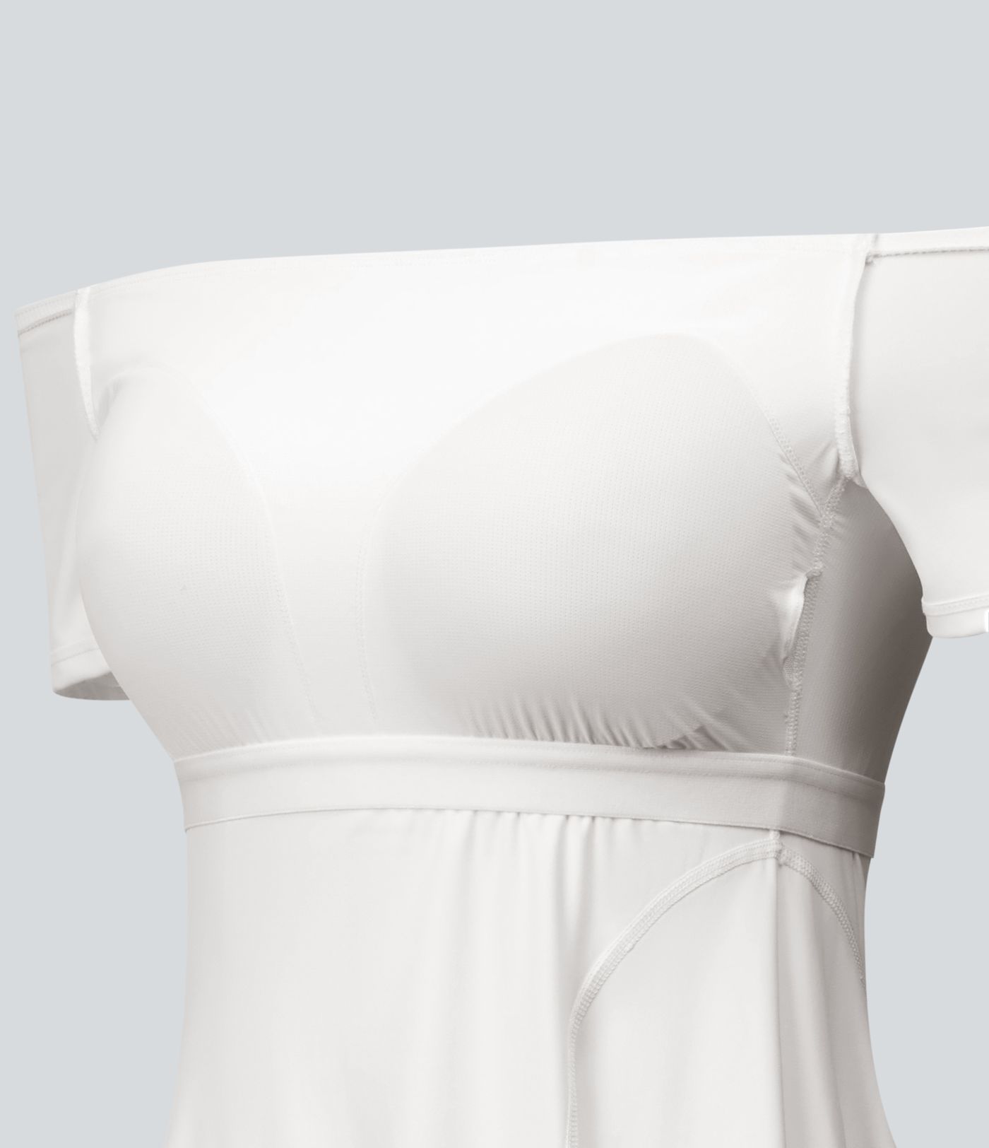 SoftlyZero™ Plush Off Shoulder Short Sleeve Built-in Bra Mini Casual Dress B-DD Cups