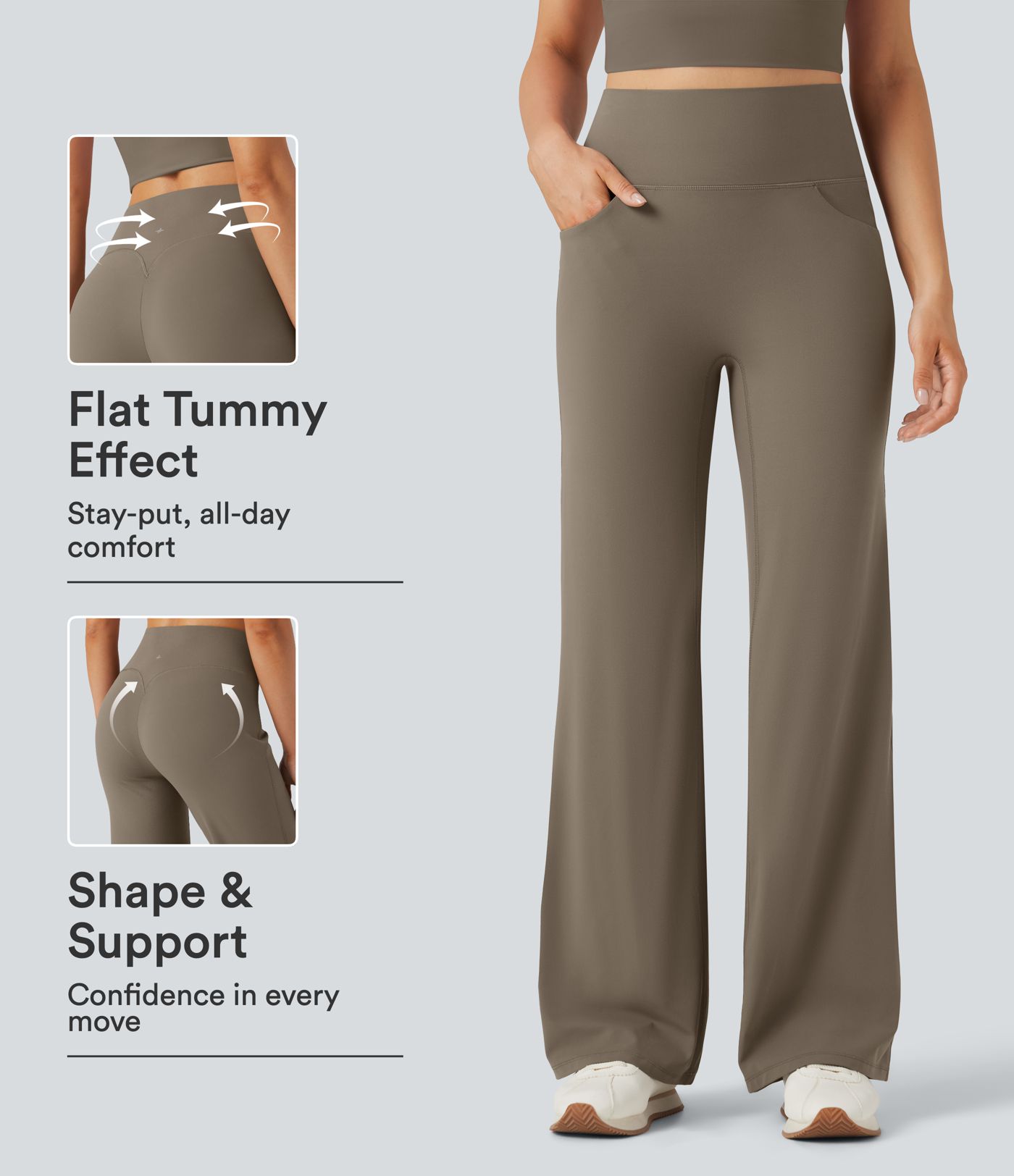 Halara UltraSculpt™ High Waisted Tummy Control Straight Leg Yoga Pants with Pockets Halara UltraSculpt™ High Waisted Tummy Control Straight Leg Yoga Pants with Pockets