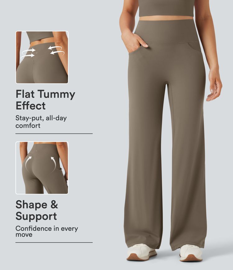 Halara UltraSculpt™ High Waisted Tummy Control Straight Leg Yoga Pants with Pockets Halara UltraSculpt™ High Waisted Tummy Control Straight Leg Yoga Pants with Pockets