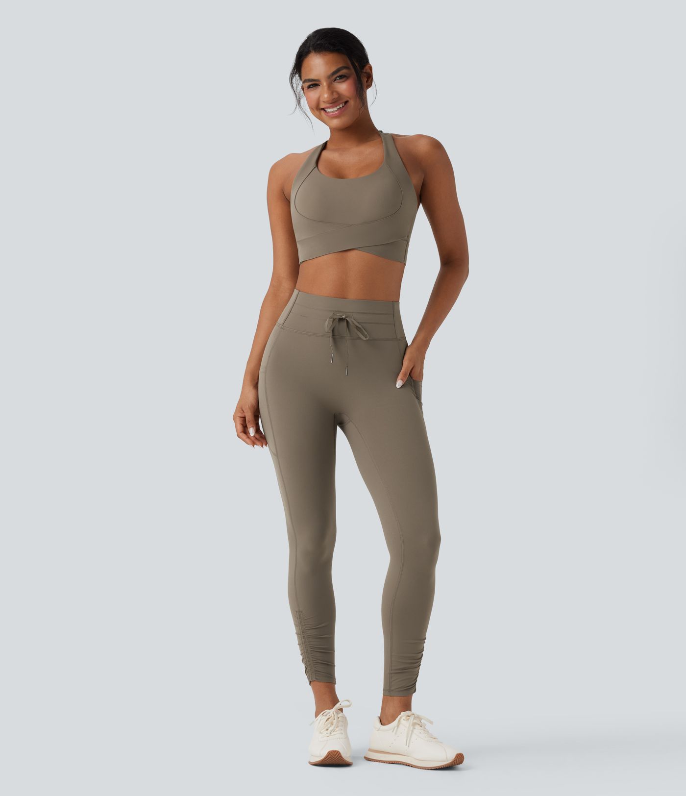 Legging de yoga gainant taille haute avec cordon de serrage et poches Halara UltraSculpt™