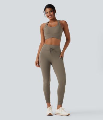 Legging de yoga gainant taille haute avec cordon de serrage et poches Halara UltraSculpt™
