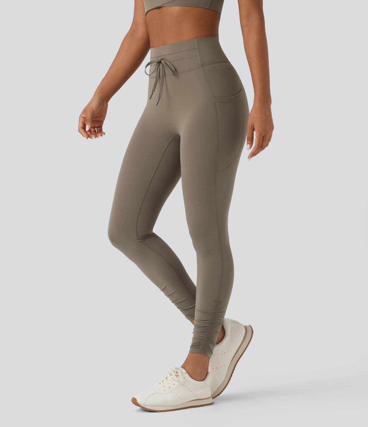 Halara UltraSculpt™ - Yoga-Leggings mit hohem Bund, Seitentaschen, Kordelzug und Bauchkontrolle