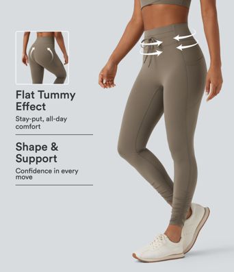Legging de yoga gainant taille haute avec cordon de serrage et poches Halara UltraSculpt™