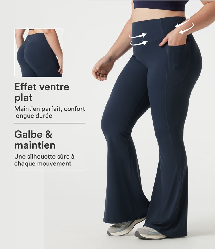 Legging flare évasé gainant grande taille Halara UltraSculpt™ taille haute, effet push-up fessier avec poches Legging flare évasé gainant grande taille Halara UltraSculpt™ taille haute, effet push-up fessier avec poches