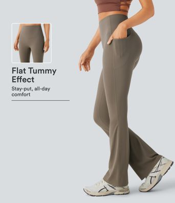 Halara UltraSculpt™ High Waisted Tummy Control Pocket Shaping Yoga Bootcut Leggings
