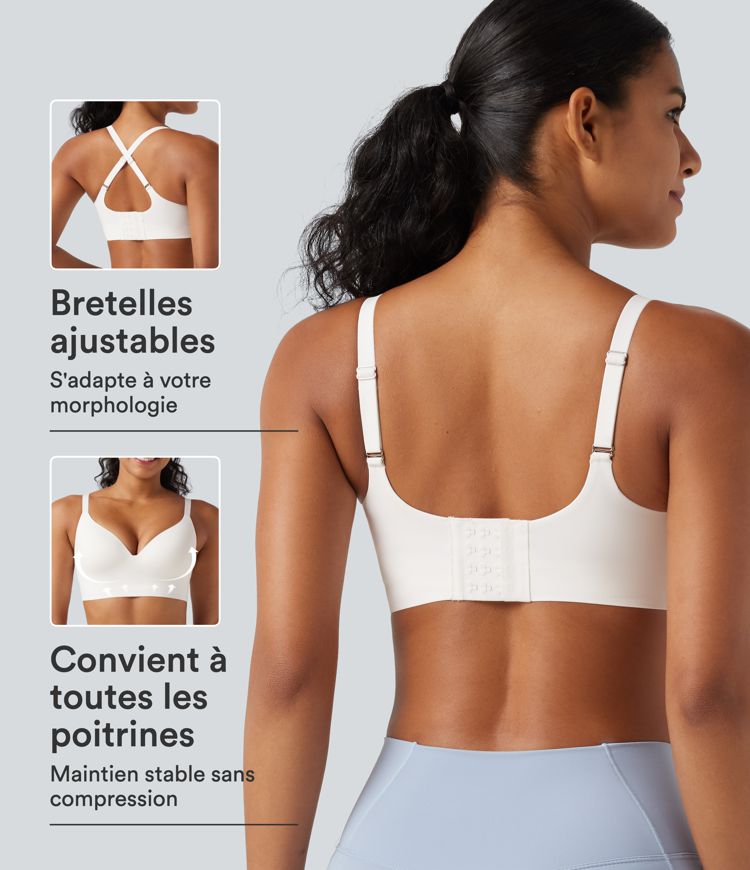 Brassière yoga SoftlyZero™ maintien léger à décolleté V plongeant, coussinets fixes, push-up, protection solaire UPF 50+ Brassière yoga SoftlyZero™ maintien léger à décolleté V plongeant, coussinets fixes, push-up, protection solaire UPF 50+