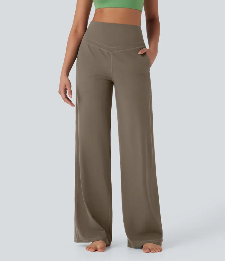 Pantalones de yoga Halara UltraSculpt™ moldeadores de tiro alto con control de abdomen y pierna recta con bolsillos
