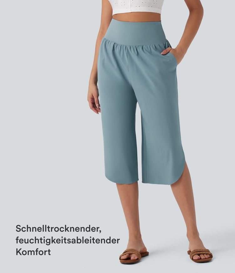 Breezeful™ - Capri-Hose mit hohem Bund, Seitentaschen und Bauchkontrolle - schnelltrocknend