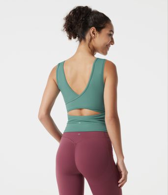 U Neck Built-in Bra Casual Tank Top