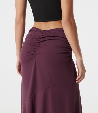 Jupe de soirée maxi taille mi-haute froncée coupe sirène Jupe de soirée maxi taille mi-haute froncée coupe sirène