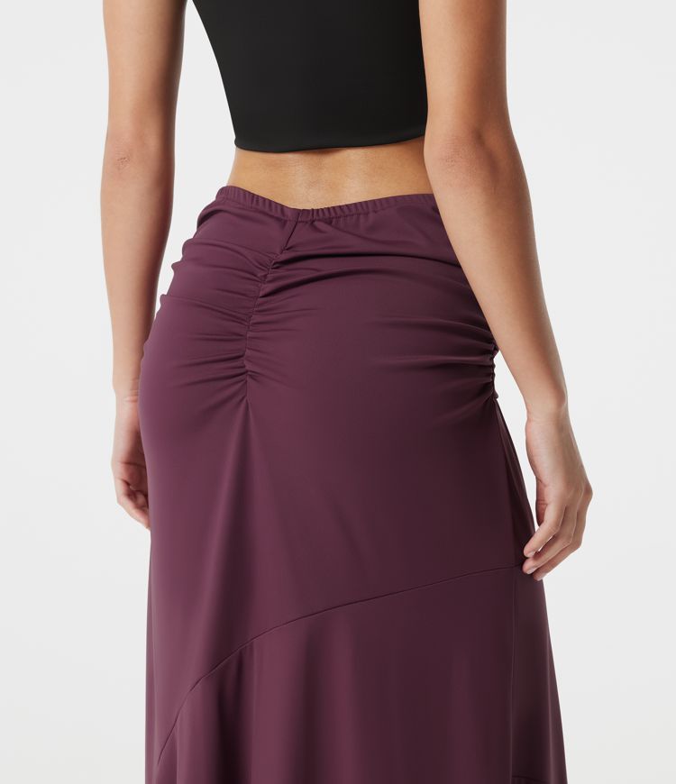 Jupe de soirée maxi taille mi-haute froncée coupe sirène Jupe de soirée maxi taille mi-haute froncée coupe sirène