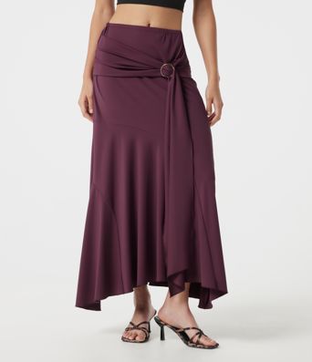Jupe de soirée maxi taille mi-haute froncée coupe sirène Jupe de soirée maxi taille mi-haute froncée coupe sirène