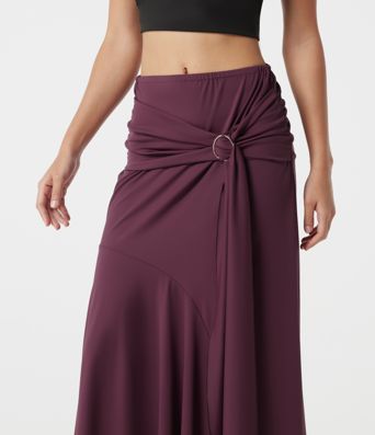 Jupe de soirée maxi taille mi-haute froncée coupe sirène Jupe de soirée maxi taille mi-haute froncée coupe sirène