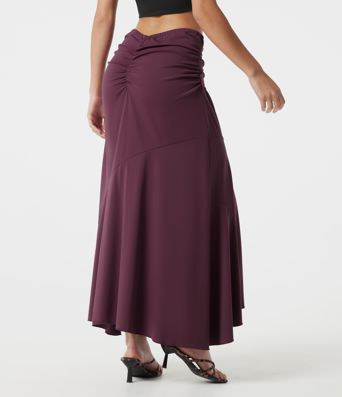 Jupe de soirée maxi taille mi-haute froncée coupe sirène Jupe de soirée maxi taille mi-haute froncée coupe sirène