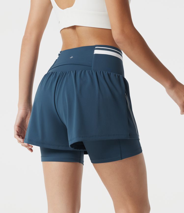 SoftlyZero™ Airy Reflective Super High Waisted Tummy Control 2-in-1 Cool Touch Workout Shorts 5'' with Pockets