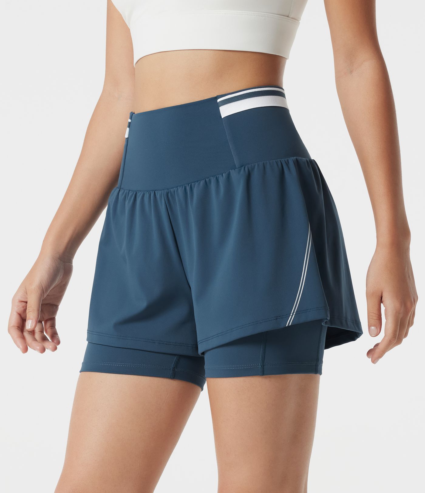 SoftlyZero™ Airy - 2-in-1 Workout-Shorts mit superhohem Bund, mehreren Taschen, Bauchkontrolle, reflektierenden Streifen und InstantCool - 12,7 cm SoftlyZero™ Airy - 2-in-1 Workout-Shorts mit superhohem Bund, mehreren Taschen, Bauchkontrolle, reflektierenden Streifen und InstantCool - 12,7 cm