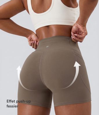 Short cycliste d'entraînement gainant taille haute UltraSculpt™ SoCinched à poches latérales 12,5 cm Short cycliste d'entraînement gainant taille haute UltraSculpt™ SoCinched à poches latérales 12,5 cm