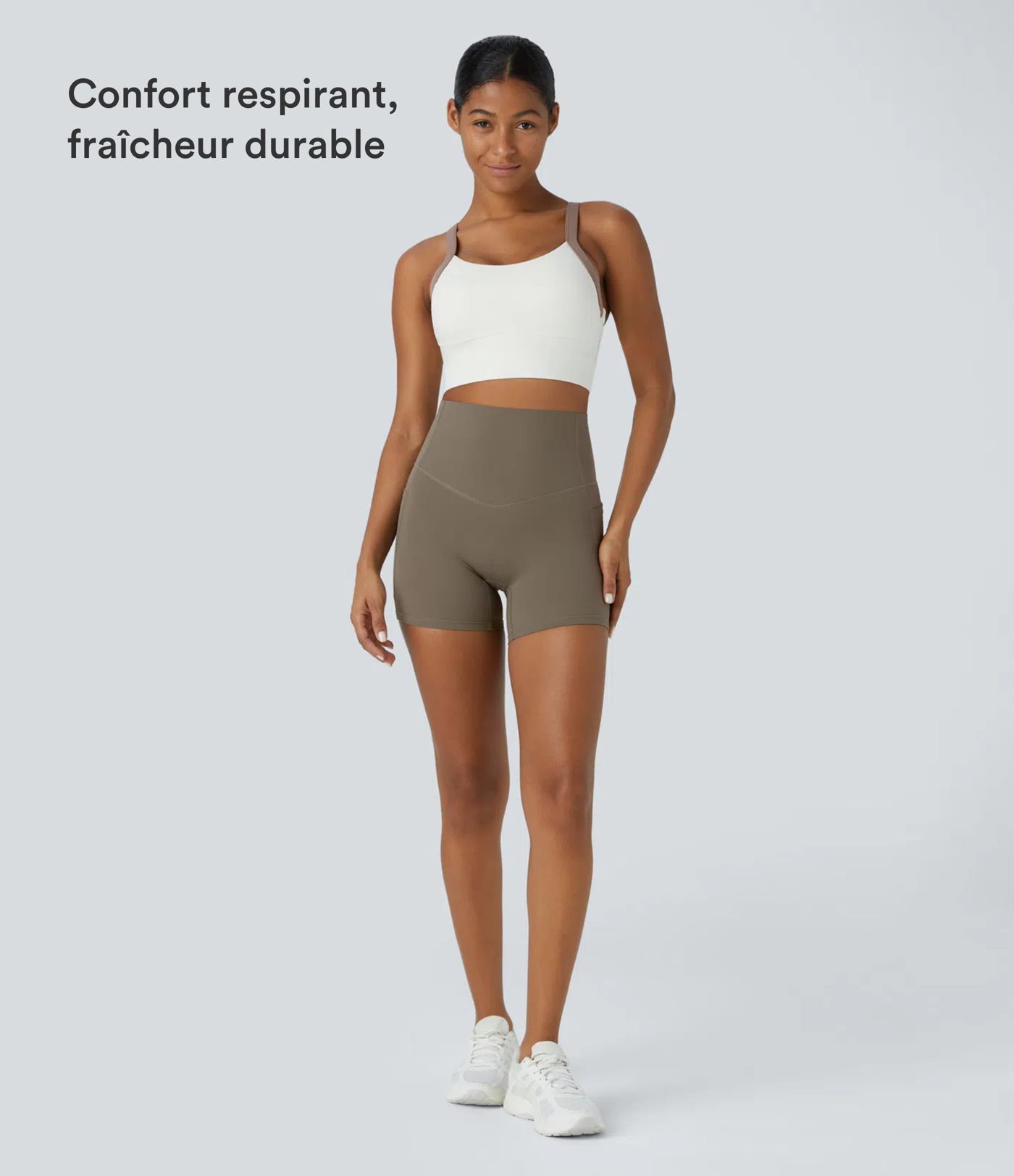 Short cycliste d'entraînement gainant taille haute UltraSculpt™ SoCinched à poches latérales 12,5 cm Short cycliste d'entraînement gainant taille haute UltraSculpt™ SoCinched à poches latérales 12,5 cm