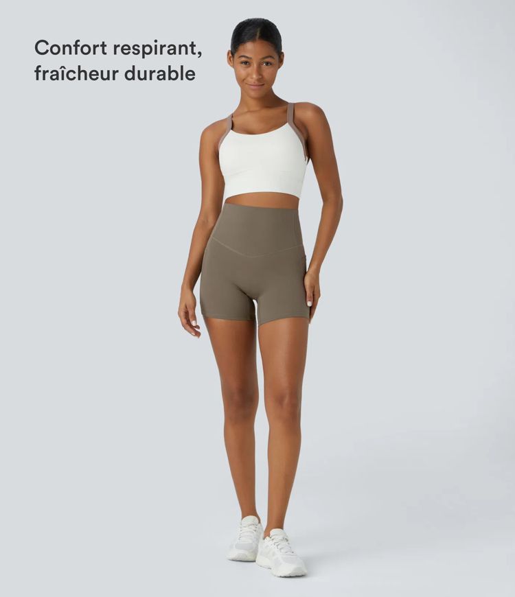 Short cycliste d'entraînement gainant taille haute UltraSculpt™ SoCinched à poches latérales 12,5 cm Short cycliste d'entraînement gainant taille haute UltraSculpt™ SoCinched à poches latérales 12,5 cm