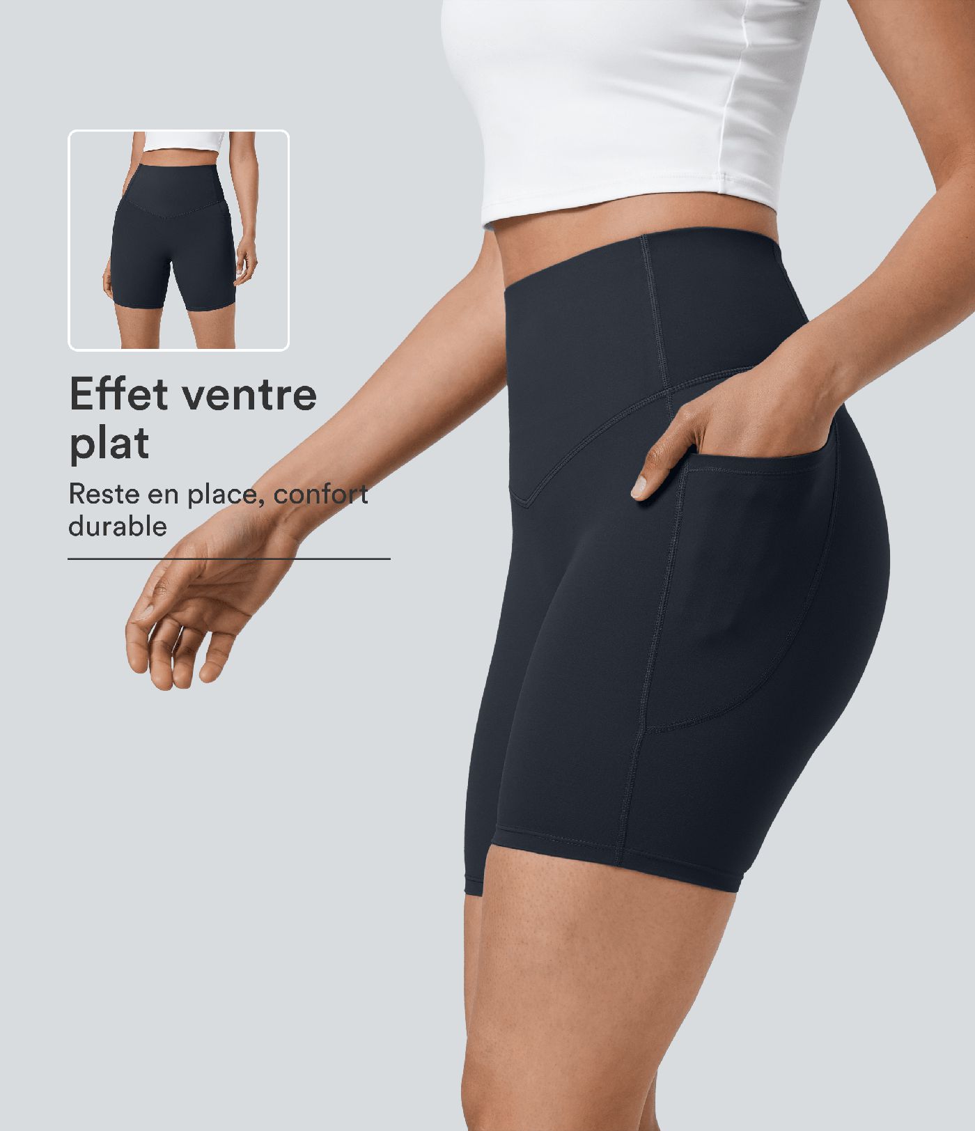Halara UltraSculpt™ SoCinched Hohe Taille Bauchkontrolle Taschen Formende Trainings-Radlerhose 7'' Halara UltraSculpt™ SoCinched Hohe Taille Bauchkontrolle Taschen Formende Trainings-Radlerhose 7''