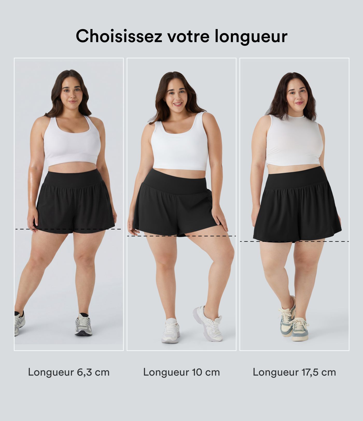 Short tailleur 2-en-1 Cool Touch yoga taille très haute Softlyzero™ Airy grande taille 17,5 cm avec poches Short tailleur 2-en-1 Cool Touch yoga taille très haute Softlyzero™ Airy grande taille 17,5 cm avec poches