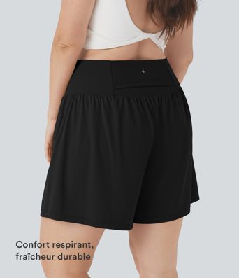 Short tailleur 2-en-1 Cool Touch yoga taille très haute Softlyzero™ Airy grande taille 17,5 cm avec poches Short tailleur 2-en-1 Cool Touch yoga taille très haute Softlyzero™ Airy grande taille 17,5 cm avec poches