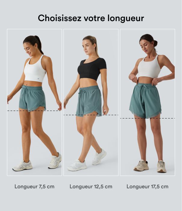 Shorts Running 7,5cm 2 en1 Taille Mi-Haute Cordon de Serrage Empiècement Mesh Contrastant Shorts Running 7,5cm 2 en1 Taille Mi-Haute Cordon de Serrage Empiècement Mesh Contrastant