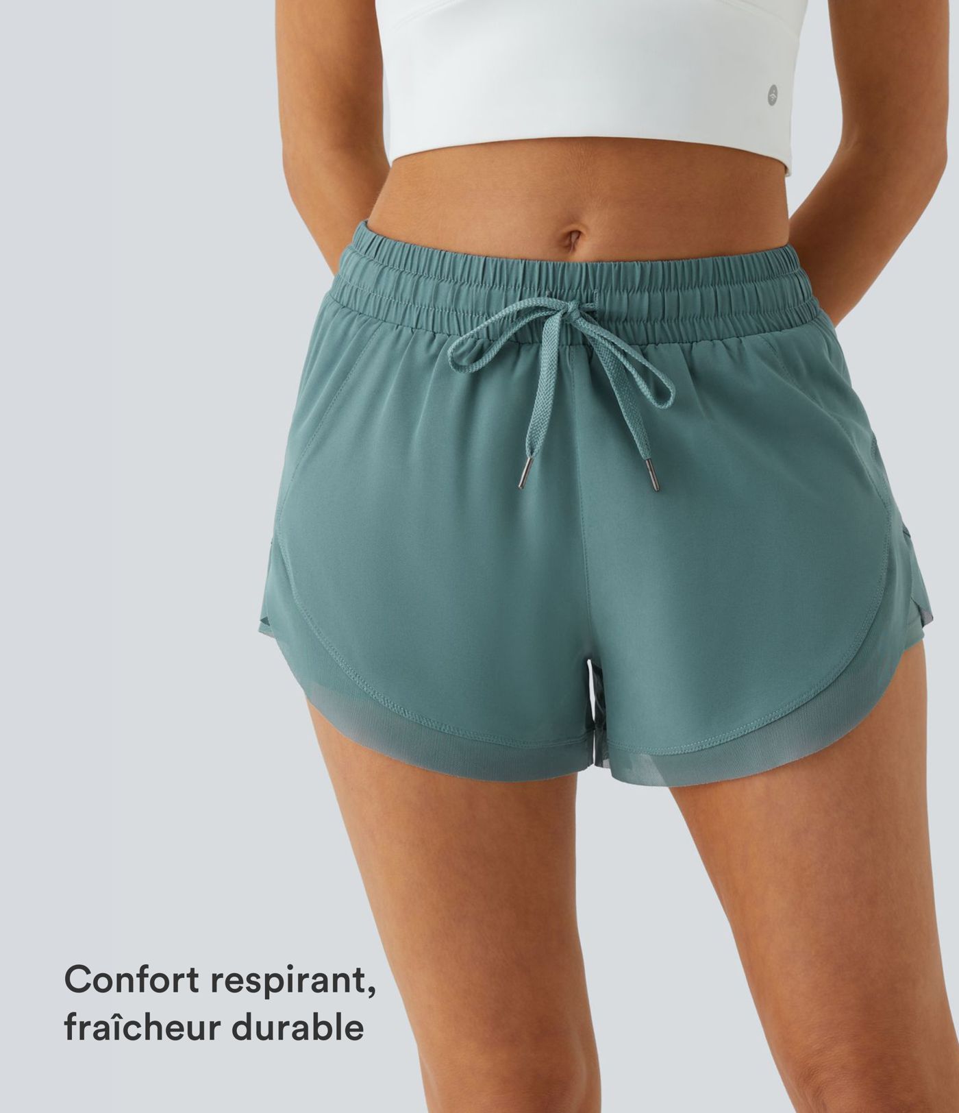 Shorts Running 7,5cm 2 en1 Taille Mi-Haute Cordon de Serrage Empiècement Mesh Contrastant Shorts Running 7,5cm 2 en1 Taille Mi-Haute Cordon de Serrage Empiècement Mesh Contrastant