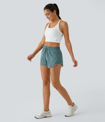 Shorts Running 7,5cm 2 en1 Taille Mi-Haute Cordon de Serrage Empiècement Mesh Contrastant Shorts Running 7,5cm 2 en1 Taille Mi-Haute Cordon de Serrage Empiècement Mesh Contrastant