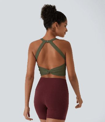 Débardeur de yoga SoftlyZero™ court et découpé à faible maintien pour bonnets A-C