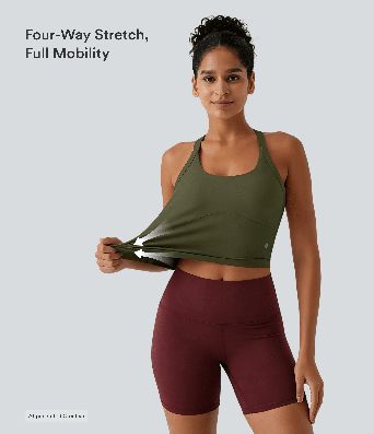Débardeur de yoga SoftlyZero™ court et découpé à faible maintien pour bonnets A-C